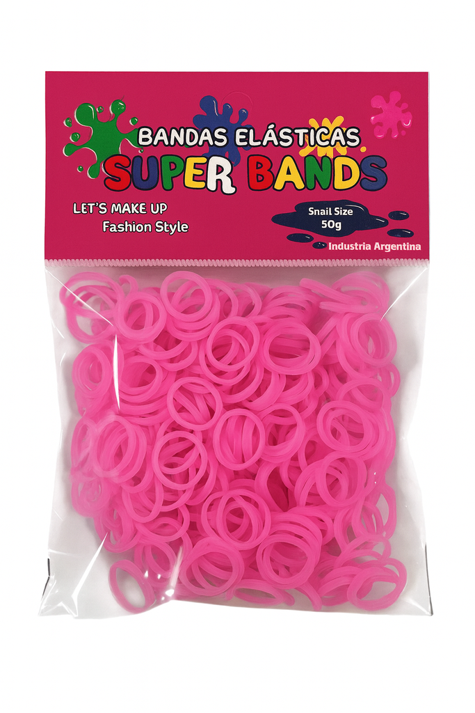 [D151019] SUPER BANDS DISPLAY N°15X2mm 30Gr  ROSA FLUO