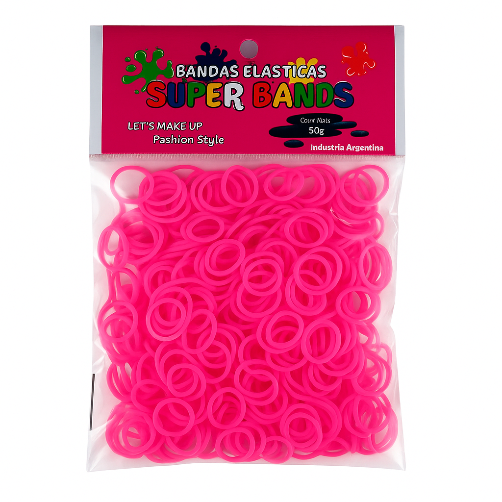[D151016] SUPER BANDS DISPLAY N°15X2mm 30Gr  FUCSIA
