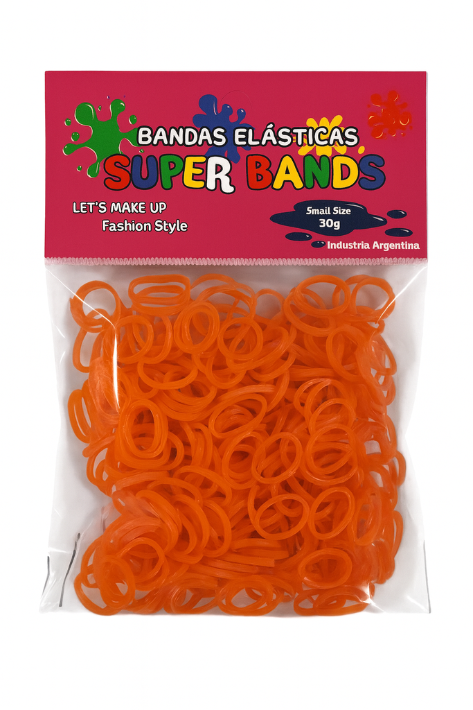 [D151012] SUPER BANDS DISPLAY N°15X2mm 30Gr  NARANJA 