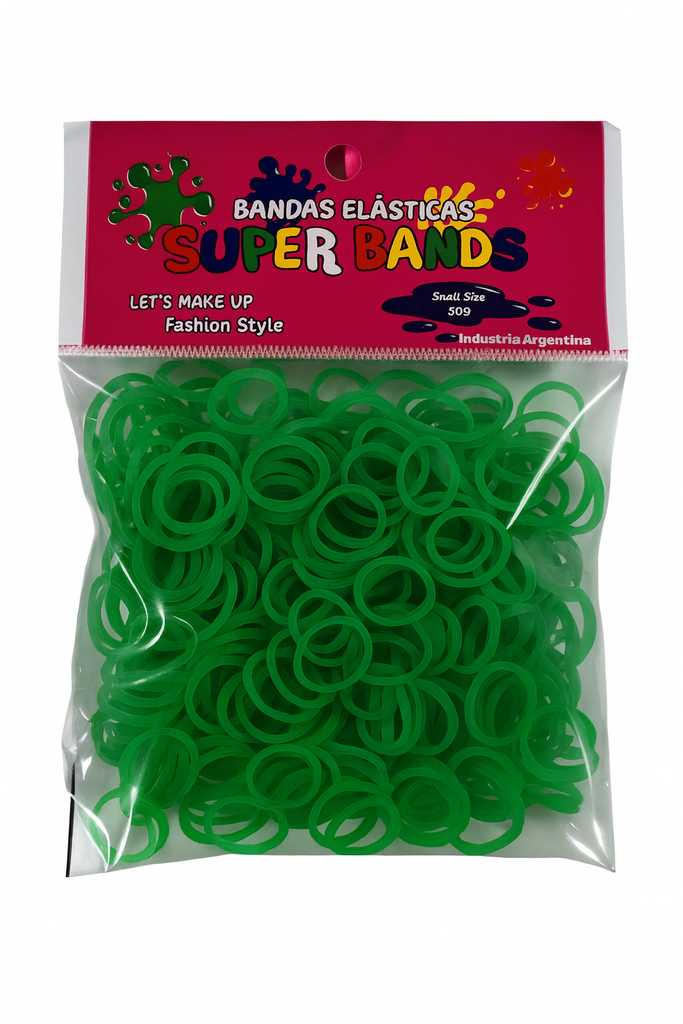 [D151010] SUPER BANDS DISPLAY N°15X2mm 30Gr  VERDE 
