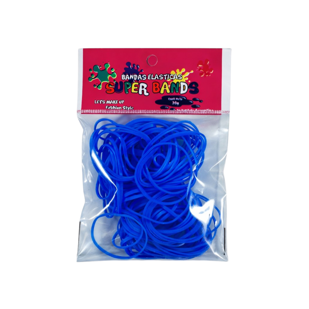 [D401018] SUPER BANDS DISPLAY N°40X2mm 30Gr  AZUL 