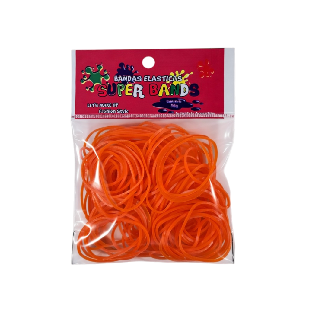 [D401021] SUPER BANDS DISPLAY N°40X2mm 30Gr  NARANJA 