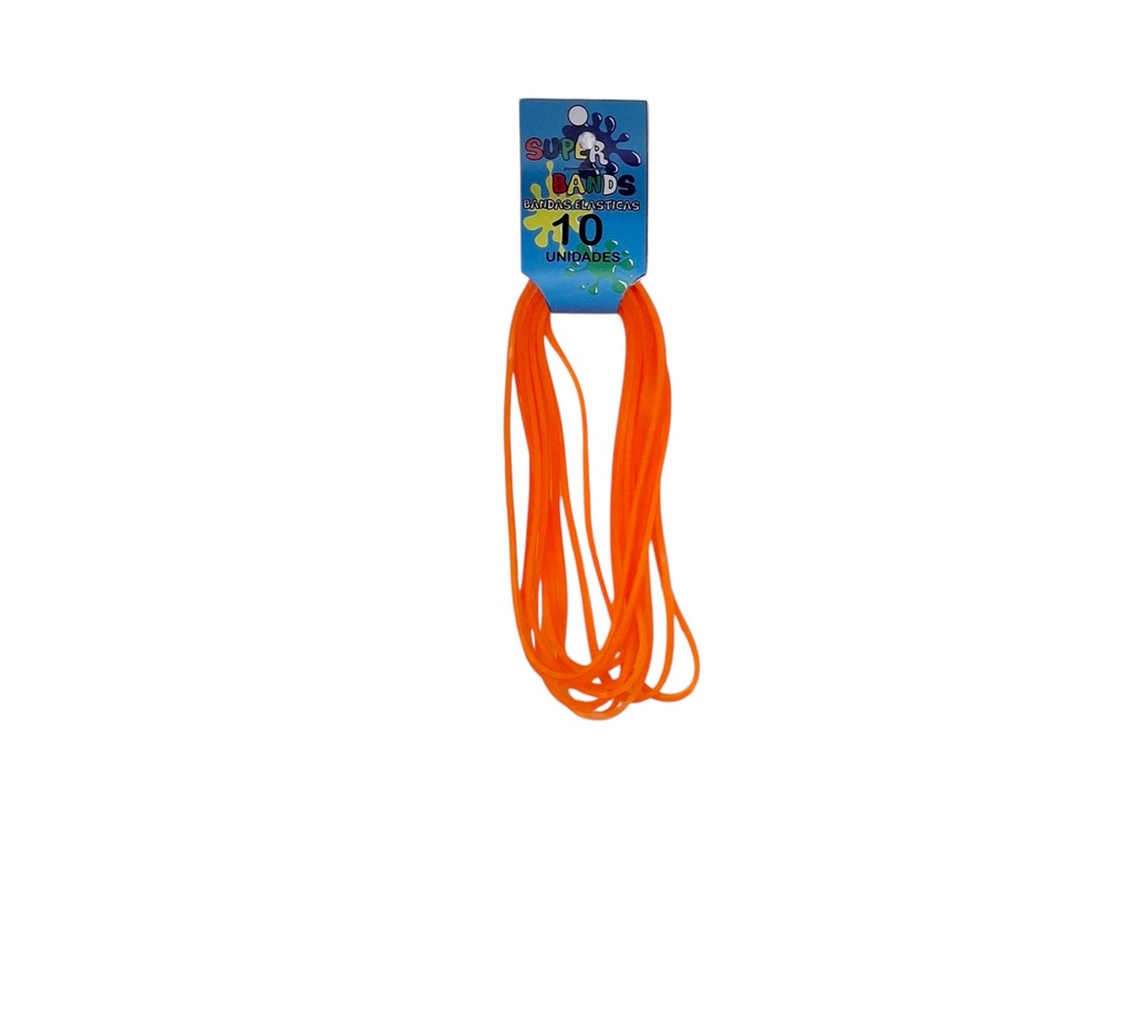 [D1001009] SUPER BANDS DISPLAY N°100X5mm 10Uni NARANJA FLUO
