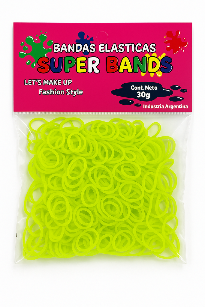 SUPER BANDS DISPLAY N°15X2mm 30Gr  AMARILLO FLUO