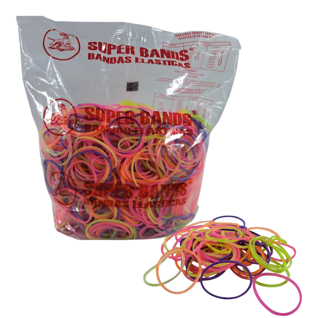 SUPER BANDS BOLSAS N°40X2mm 500Gr FLUO