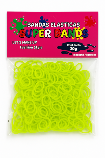 [D151018] SUPER BANDS DISPLAY N°15X2mm 30Gr  AMARILLO FLUO