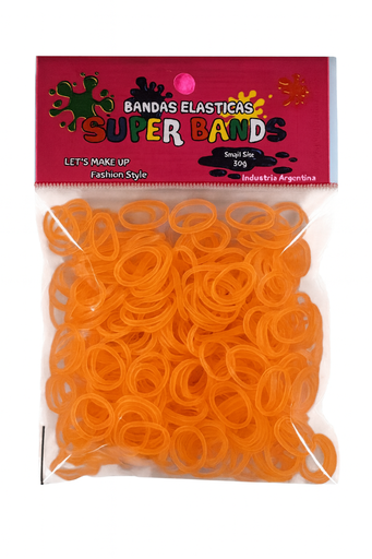 [D151020] SUPER BANDS DISPLAY N°15X2mm 30Gr  NARANJA FLUO