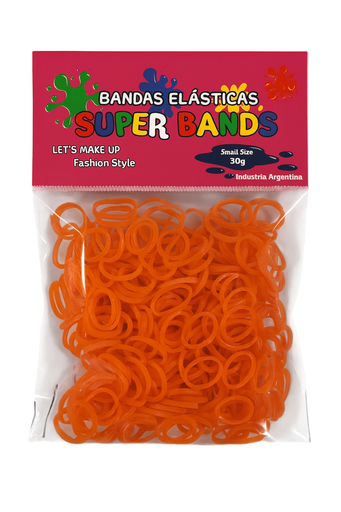 [D151012] SUPER BANDS DISPLAY N°15X2mm 30Gr  NARANJA 
